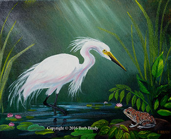 Egret with Frog